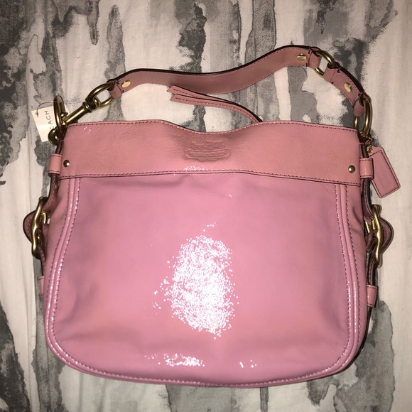 coach pink patent leather purse